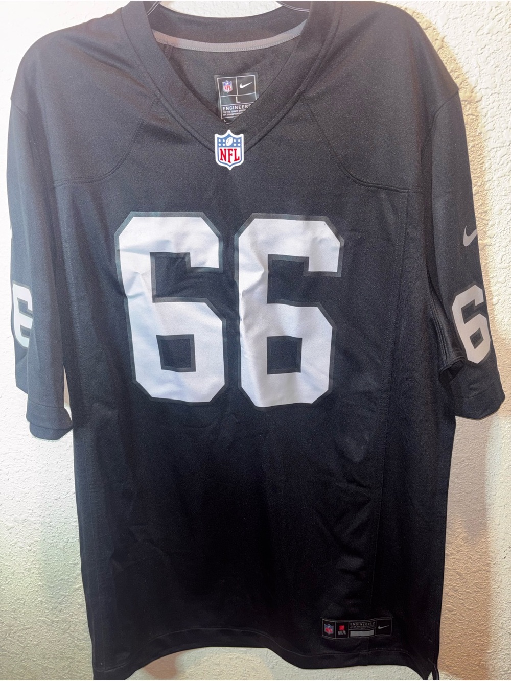 Nike Black Football Jersey with White 66